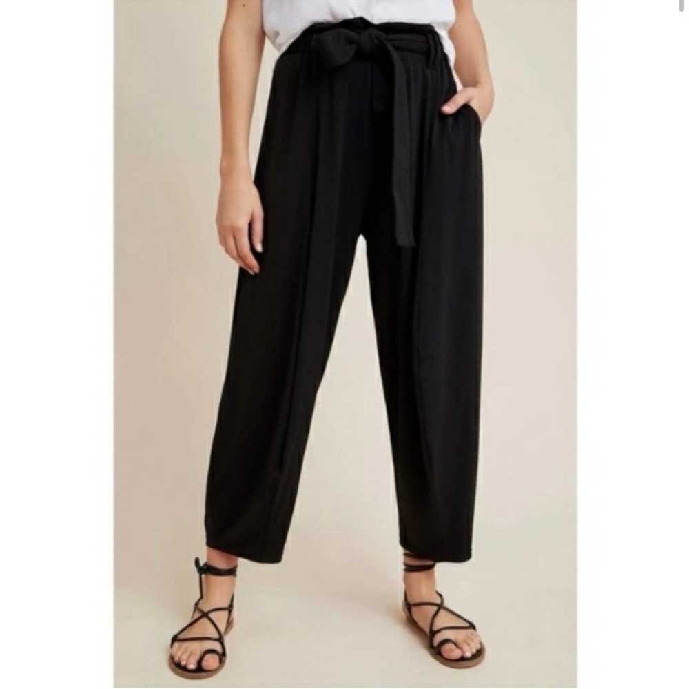 Anthropologie Women’s Black Stretchy Wide Leg Baggy Pull On Pants